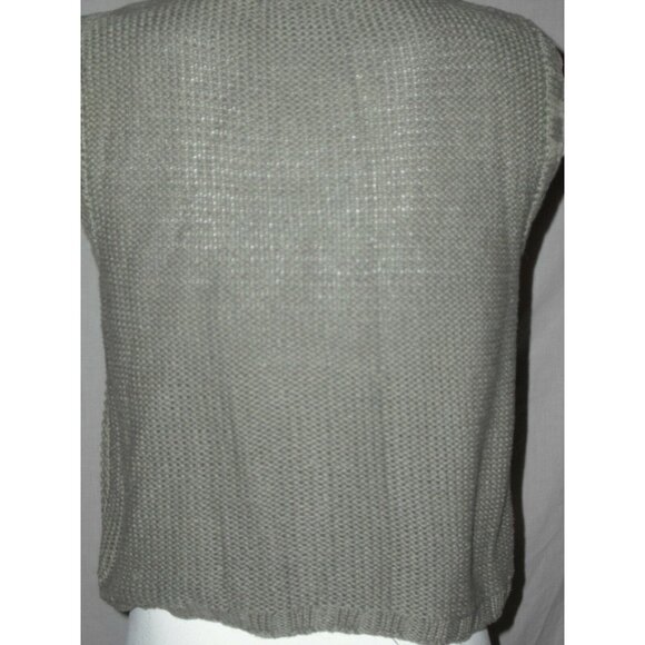 Sarah Taylor Womens Hand Knit Olive Green Sleeveless Cable Knit Sweater Sz Small - Picture 3 of 6